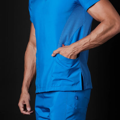 Médico o Doctor vistiendo una  color Azul Electrico marca Gallantdale Uniformes Médicos y Quirúrgicos